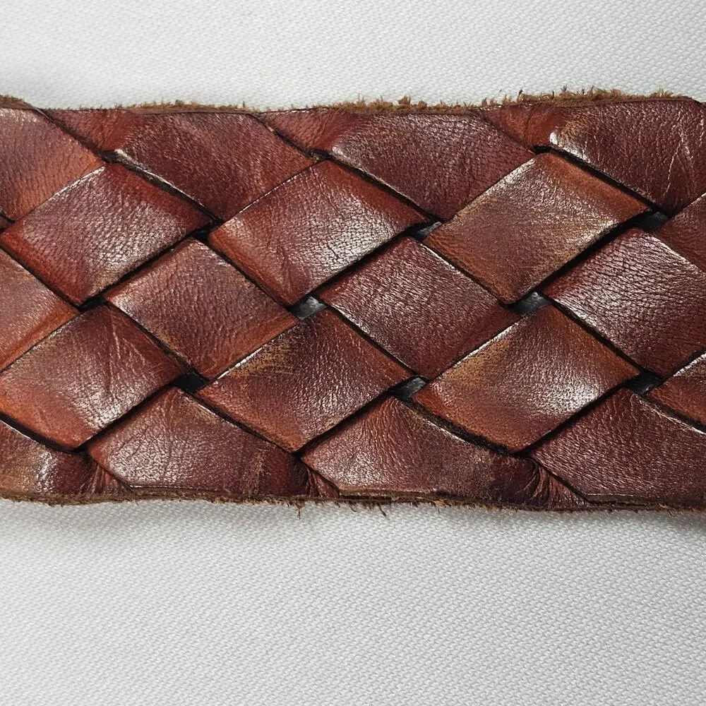 American Eagle Vintage Bohemian Braided Leather Belt Men's Size L, 45
